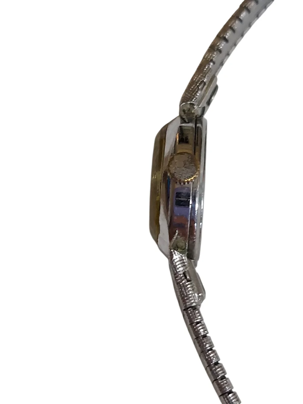 Vintage Elgin Women's Silver-Tone Quartz Watch with Gold Accent Working